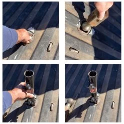 Glory Pole B&W Square-Style Gooseneck Flagpole Mount With 6' Flagpole -RV Camping Store Sale 384380 2