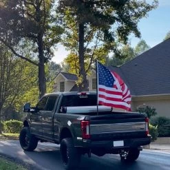 Glory Pole B&W Square-Style Gooseneck Flagpole Mount With 6' Flagpole -RV Camping Store Sale 384380 4