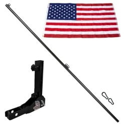Glory Pole Tiltable 2" Hitch Flagpole Short Mount With 6'6" Flagpole And 4' X 6' American Flag