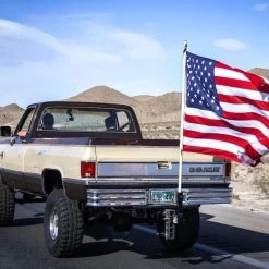 Glory Pole Tiltable 2" Hitch Flagpole Short Mount With 6'6" Flagpole And 4' X 6' American Flag -RV Camping Store Sale 384390 6