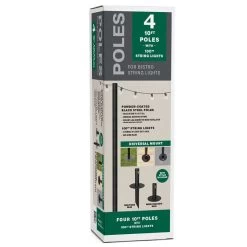 Excello Global Products Bistro String Light Poles With Lights, 4-Pack -RV Camping Store Sale 384539 7