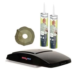 MaxxFan Deluxe Remote Control RV Ventilation And Sealing Bundle, Smoke Lid