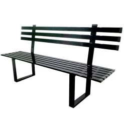 Black Powder Coated Aluminum Bench, 6'