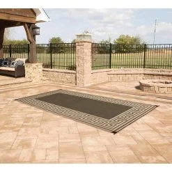 Reversible Greek Motif Design Patio Mat -RV Camping Store Sale 629921 BRWN 10