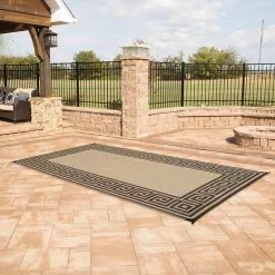 Reversible Greek Motif Design Patio Mat -RV Camping Store Sale 629921 BRWN 6
