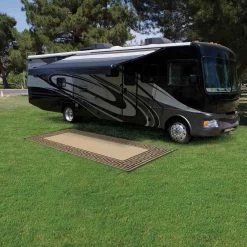 Reversible Greek Motif Design Patio Mat -RV Camping Store Sale 629921 BRWN 9