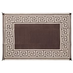 Reversible Greek Motif Design Patio Mat -RV Camping Store Sale 629921 COFFEEBROWN 1