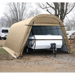 ShelterLogic Auto Shelter 10 X 20 X 8 Round Style, Sandstone Cover -RV Camping Store Sale 630021 SANDSTONE 8