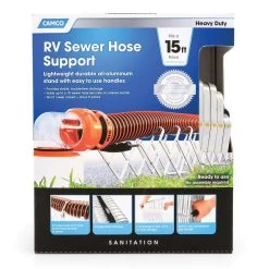 Camco Aluminum Folding Sewer Hose Support 15 Camco Aluminum Folding Sewer Hose Support -RV Camping Store Sale 630082 ALUMINUM 7