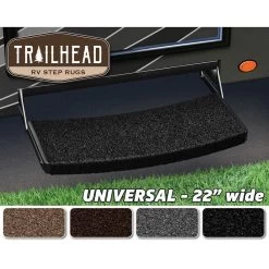 Trailhead Universal RV Step Rugs, 22”W, Obsidian Black