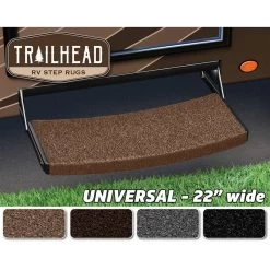 Trailhead Universal RV Step Rugs, 22”W, Obsidian Black -RV Camping Store Sale 644002 BUCKSKINBROWN 1